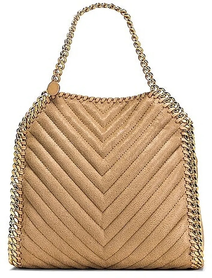 Stella McCartney Mini Chevron Falabella Tote Bag in Neutral