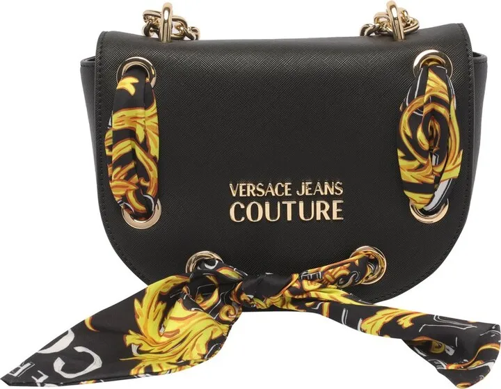 Versace Jeans Couture Scarf-Detailed Logo Plaque Crossbody Bag