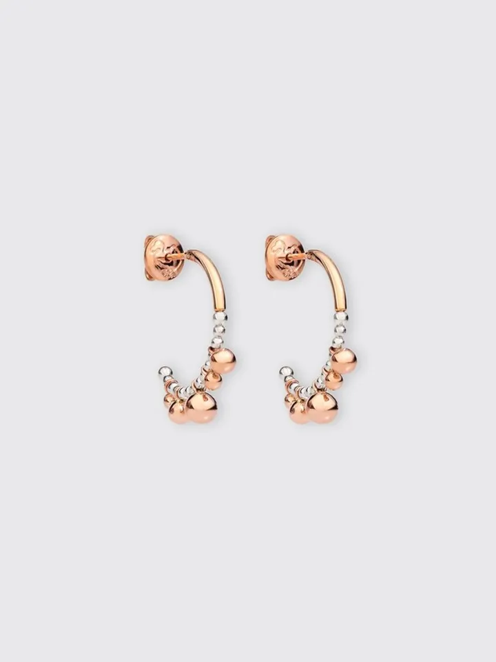 9 kt rose gold Dodo large bubbles earrings with 9 kt rose gold spheres
