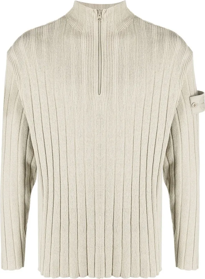 Ribbed-Knit Quarter-Zip Jumper