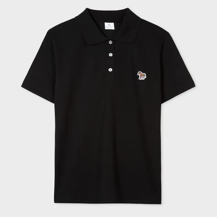 Women's Black Zebra Polo Shirt