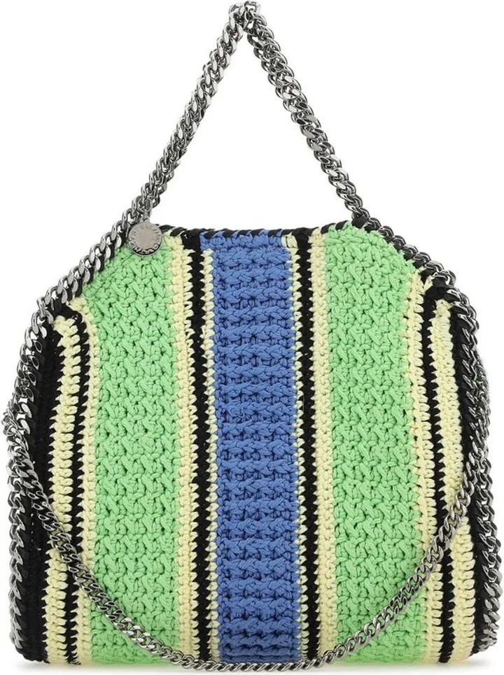 Stella McCartney Falabella Striped Crochet Mini Tote Bag