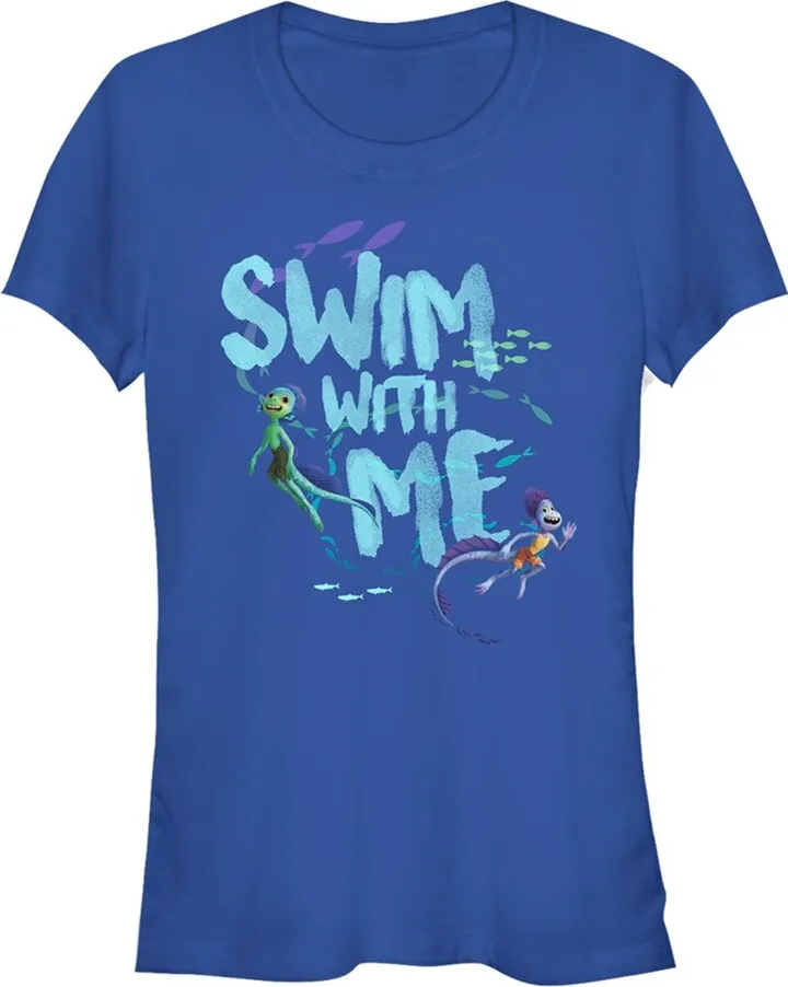 Junior's Luca Swim With Me Sea Monsters T-Shirt - Royal Blue - Small