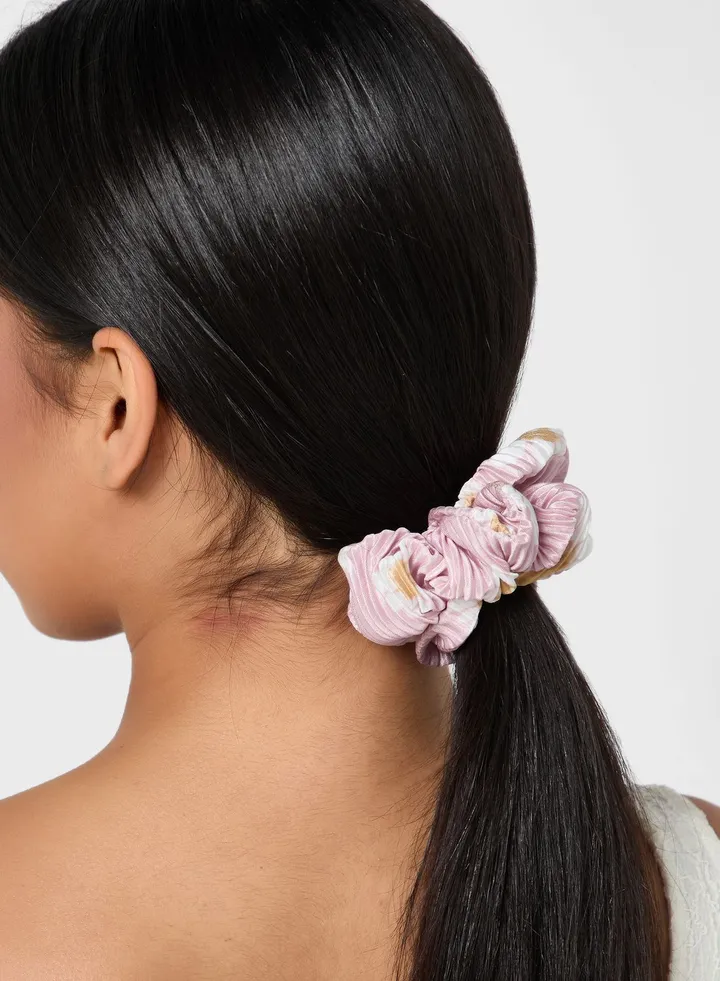 Daisy Print Scrunchie Hair Tie