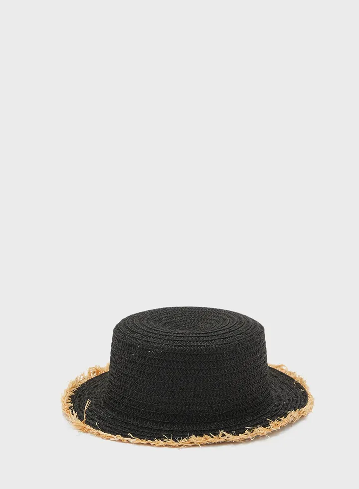 Frayed Edge Boater Hat