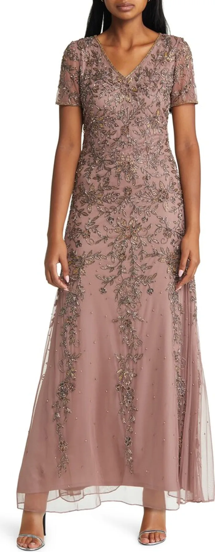 Beaded Chiffon Gown
