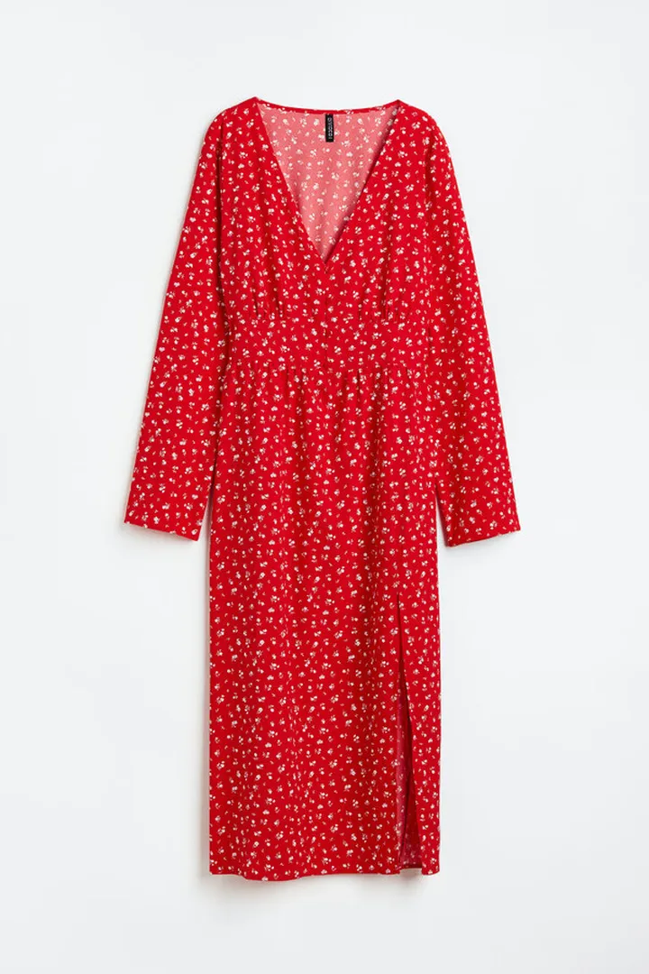 Button-front Crêped Dress