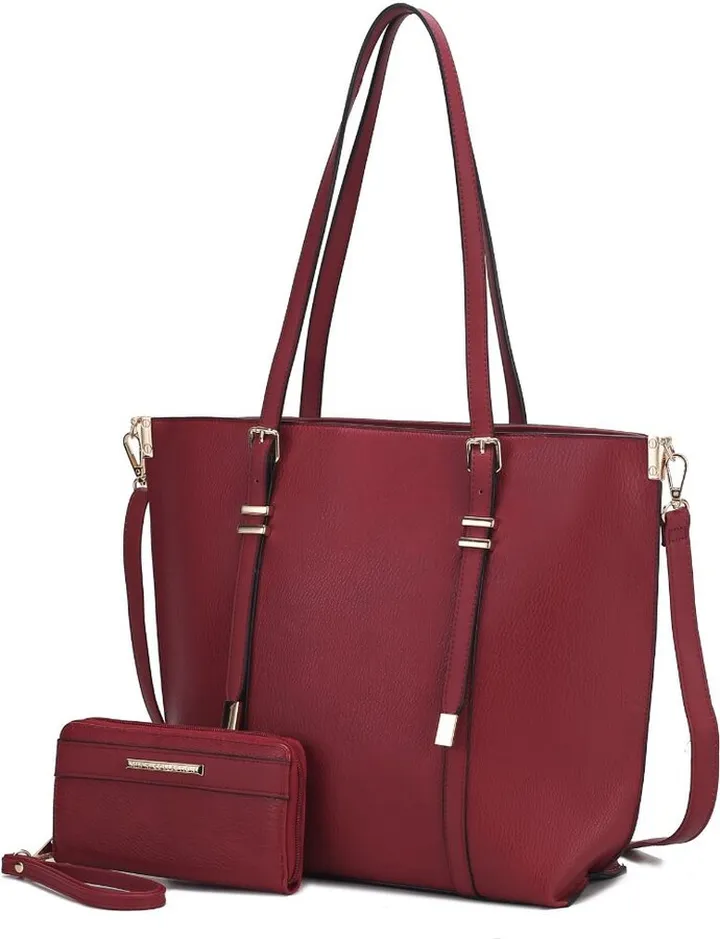 Emery Vegan Leather Women’s Tote Bag with Wallet - 2 pieces