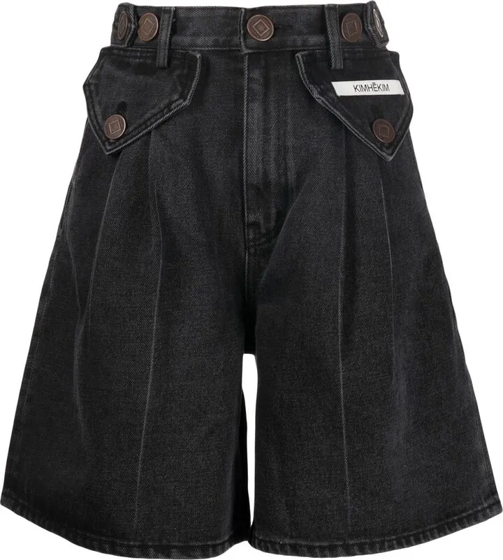Knee-Length Denim Shorts