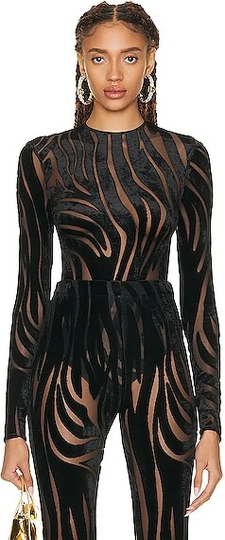 VERSACE Jacquard Bodysuit in Black