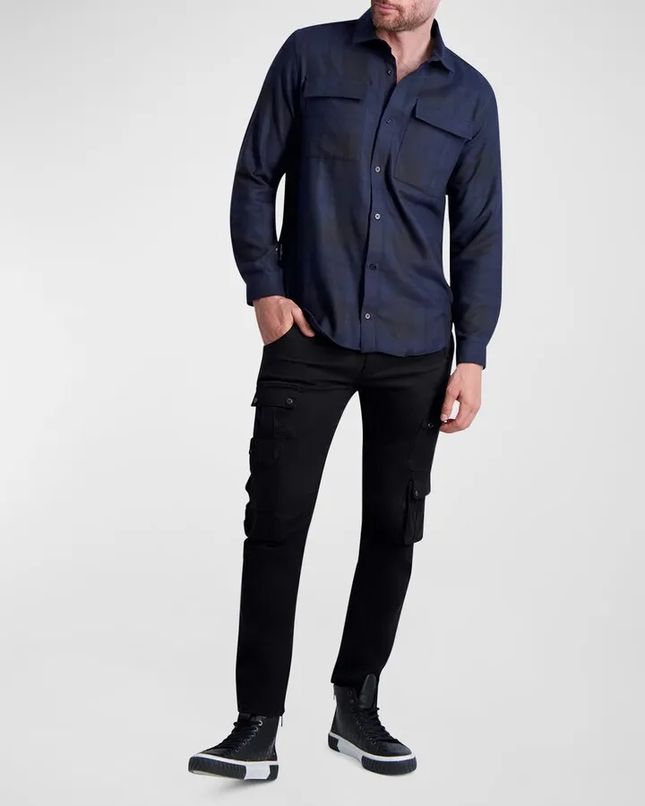 Men's Plaid Wool Sport Shirt