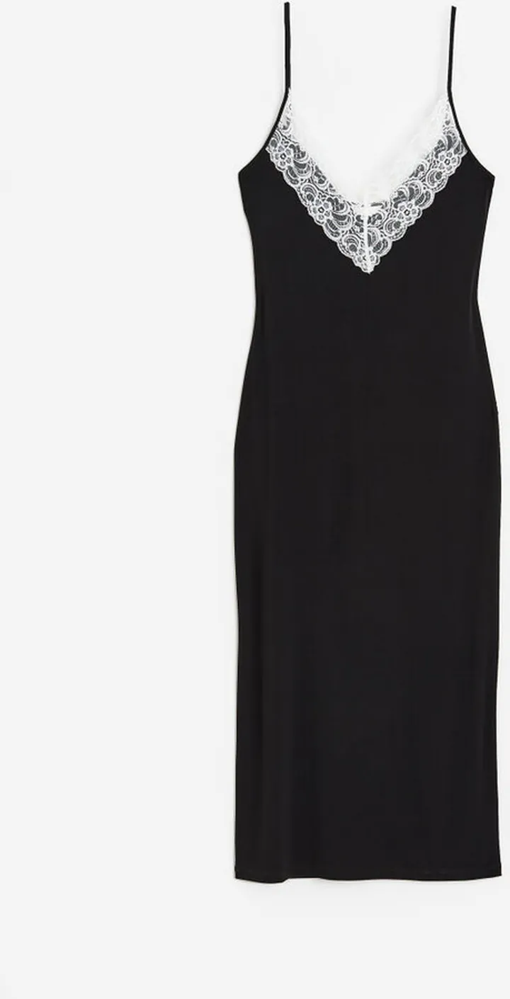 Lace-trimmed Slip Dress