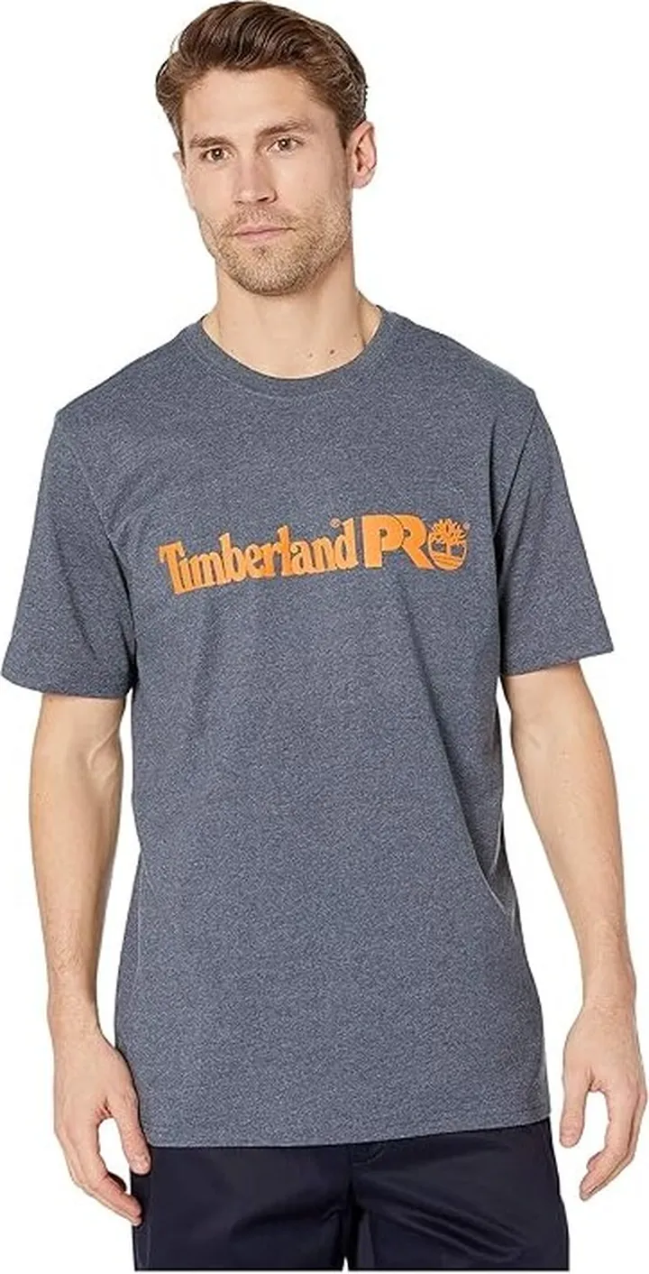 Timberland PRO Base Plate Short Sleeve T-Shirt with Logo (Navy Heather) Men's Clothing