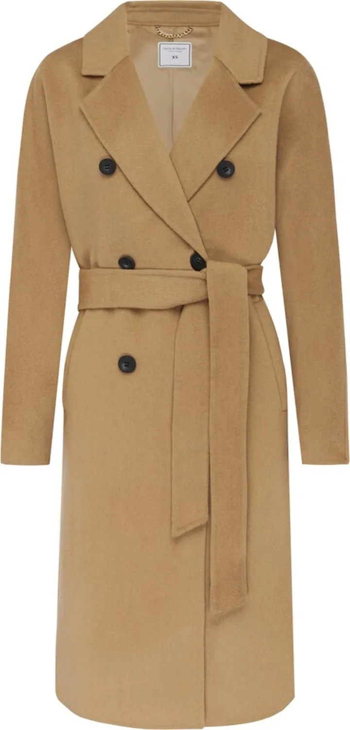 Belle & Bloom - Boss Girl Double-Breasted Lined Wool Coat - Camel