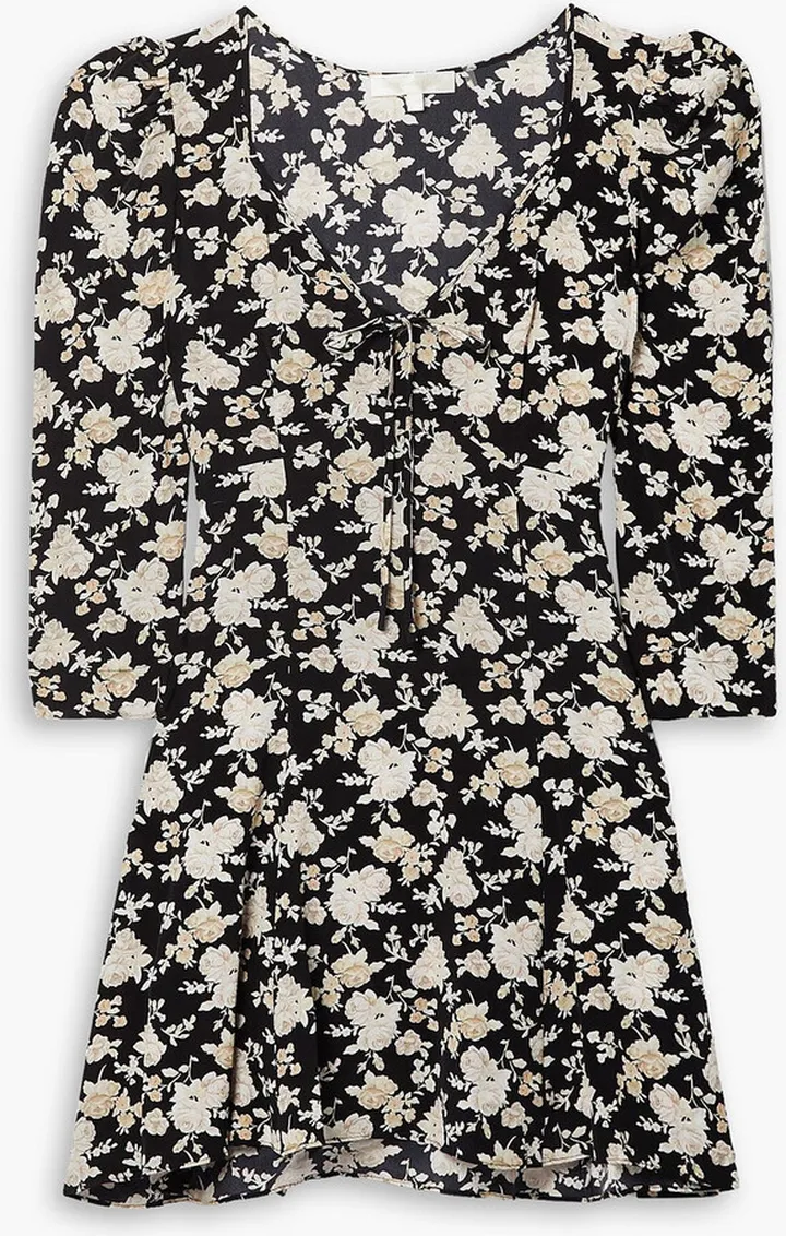 Juree floral-print silk-crepe mini dress