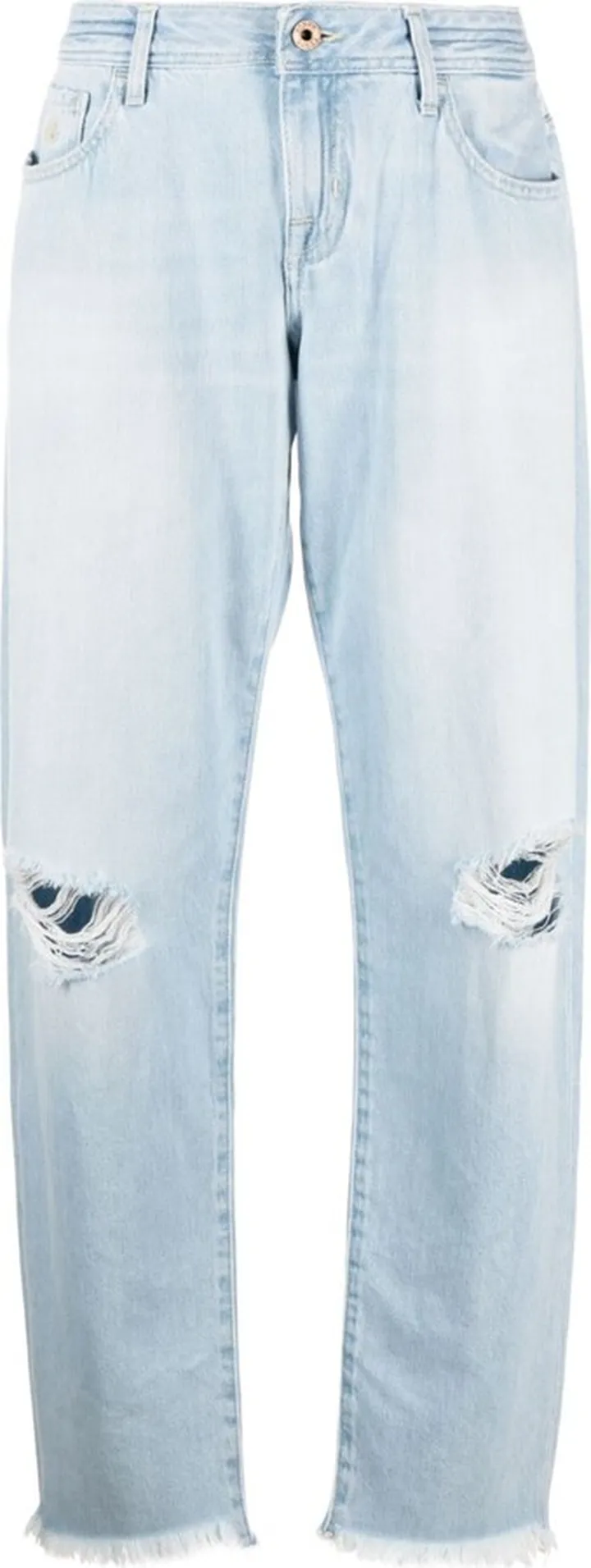 Distressed-Detail Denim Jeans