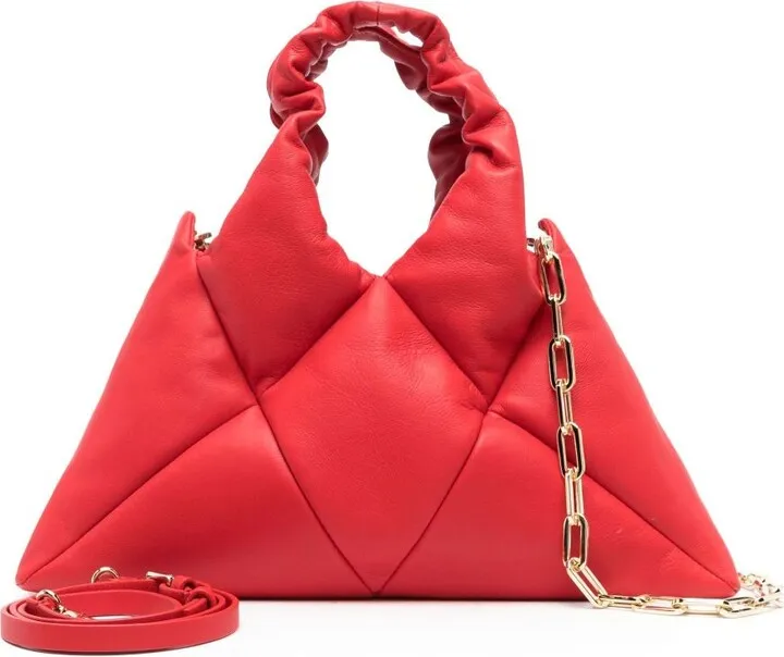 Red Didi Leather Top Handle Bag