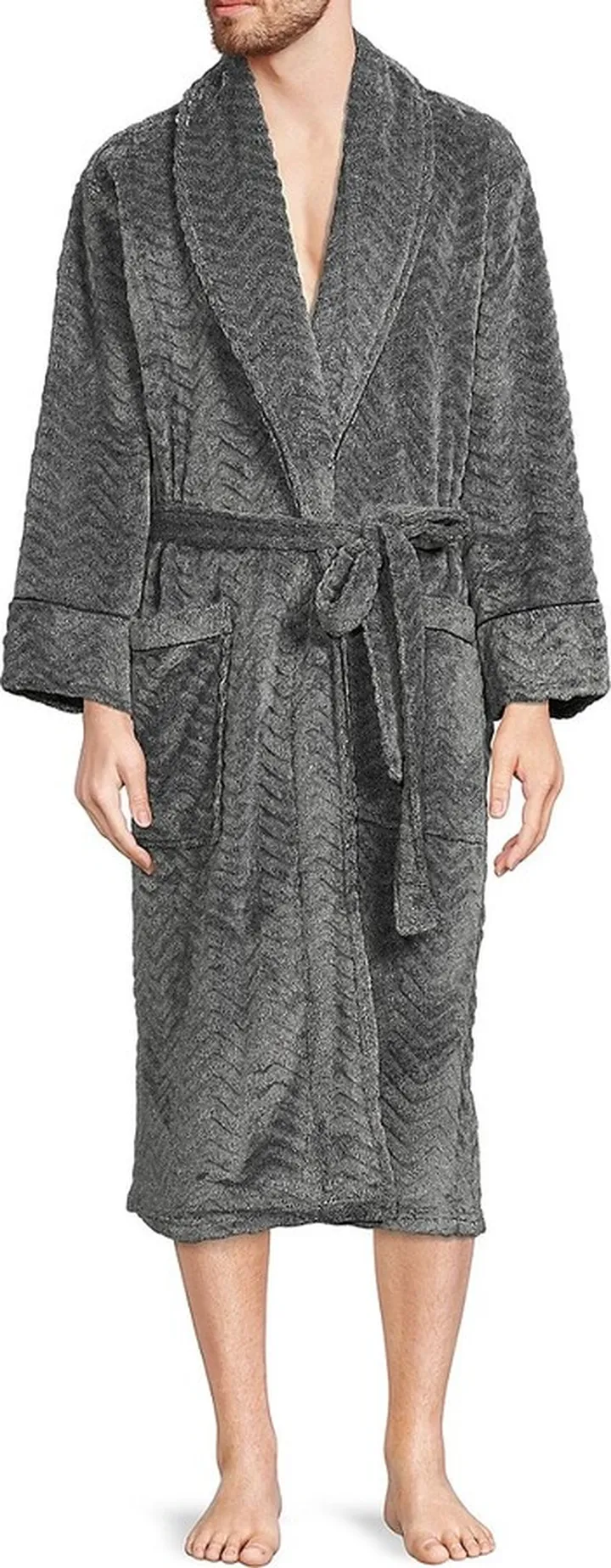 Heathered Herringbone Bathrobe