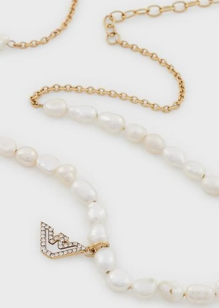 Gold-Tone Stainless Steel Beaded Necklace