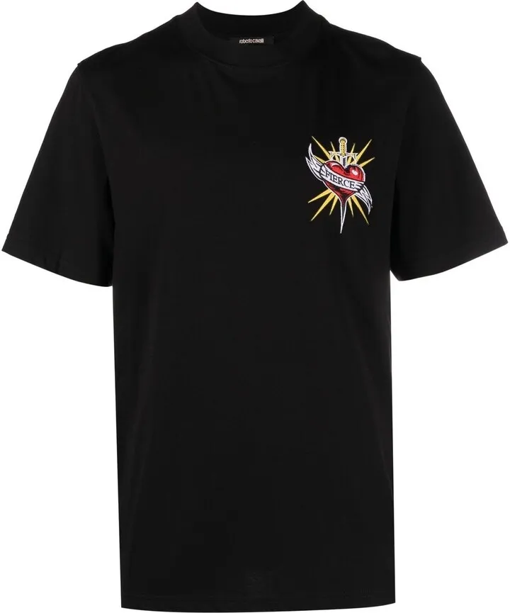 embroidered cotton T-shirt