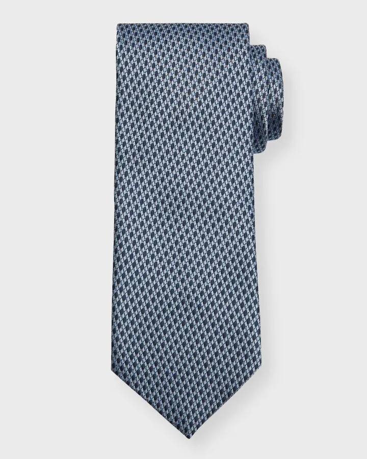 Men's Micro-Diamond Silk Tie