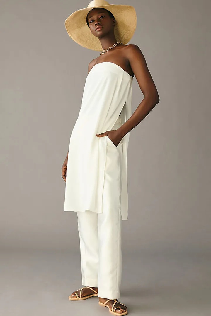 Sunday in Brooklyn Strapless Tunic Blouse White