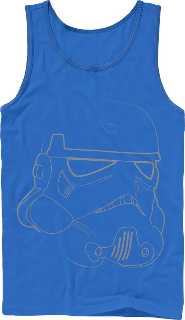 Men's Star Wars Stormtrooper Outline Tank Top - Royal - Medium