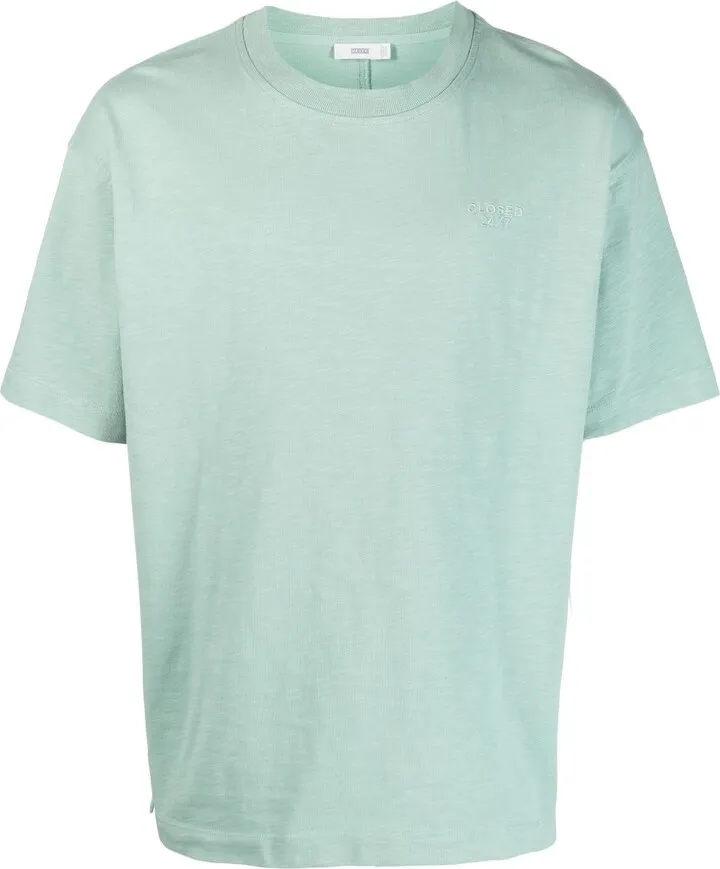 logo-embroidered organic-cotton T-shirt