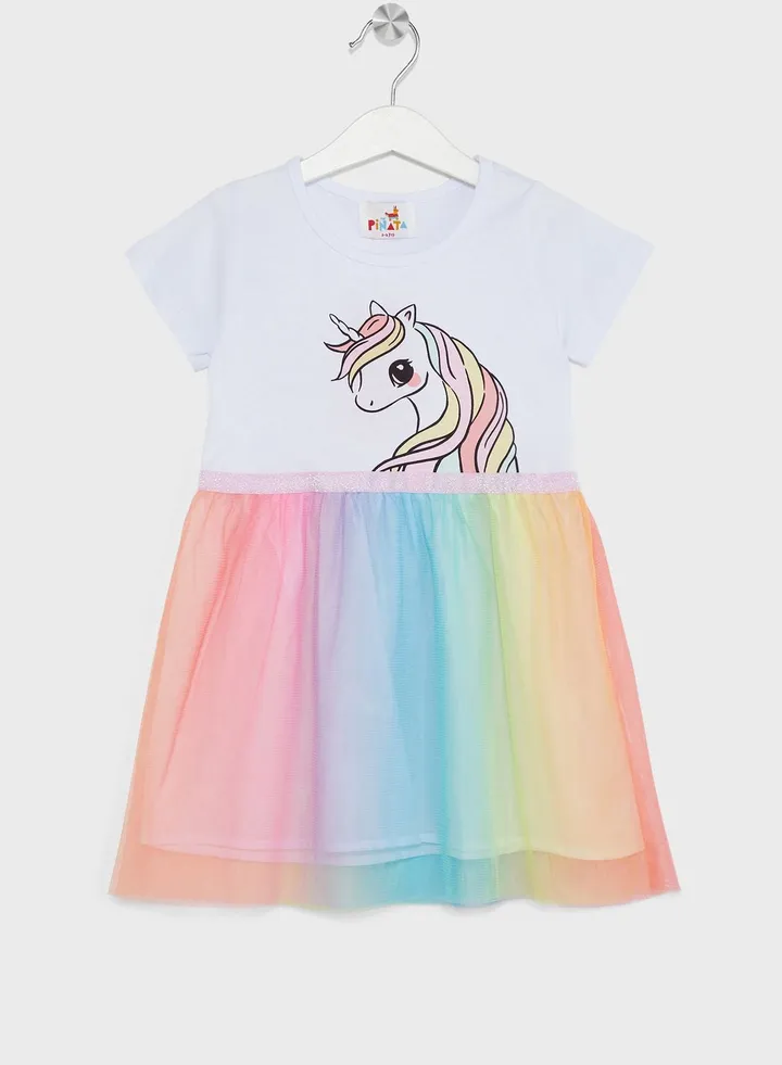 Girls Unicorn Tulle Dress