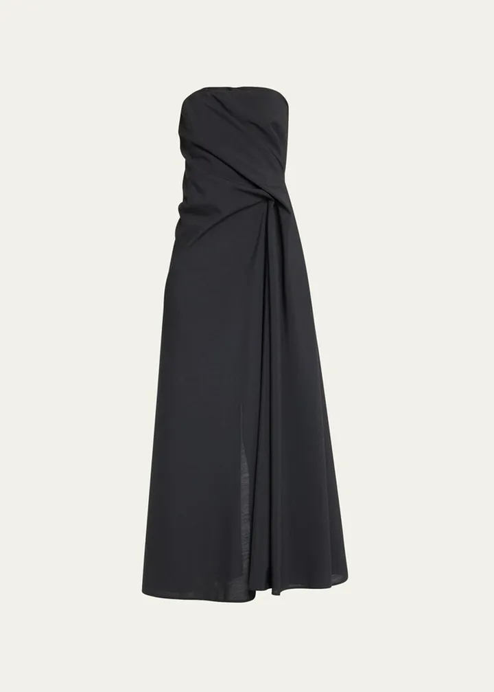 Bima Gathered Strapless Dress