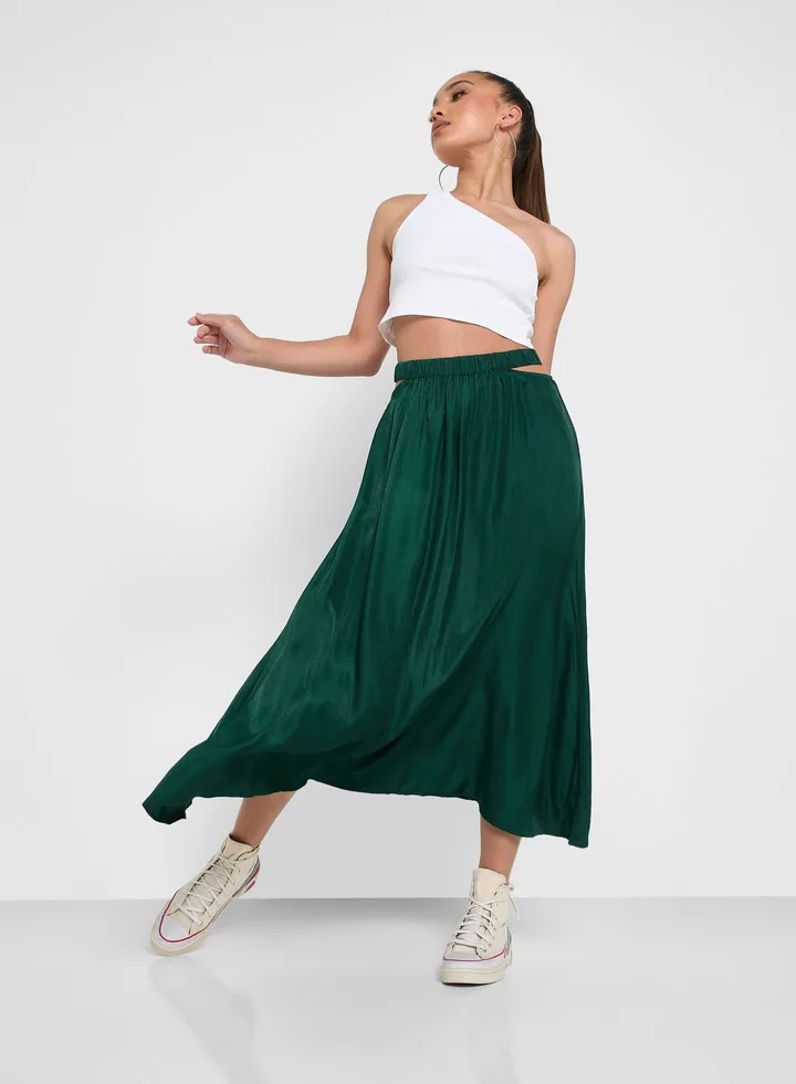 Pleated Maxi Skirt