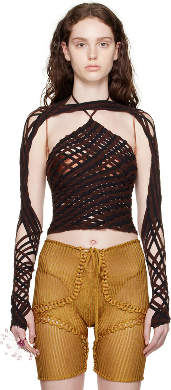 Isa Boulder Brown & Black Halter Camisole