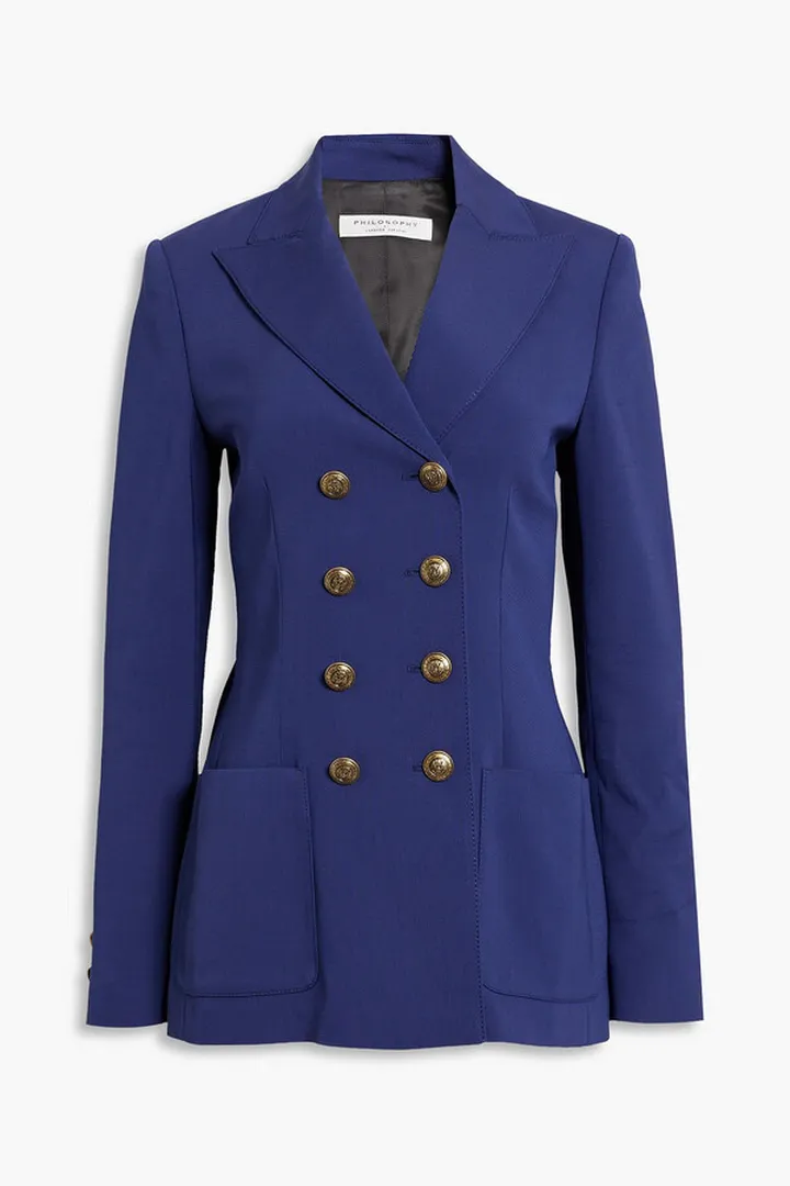 Double-breasted woven blazer
