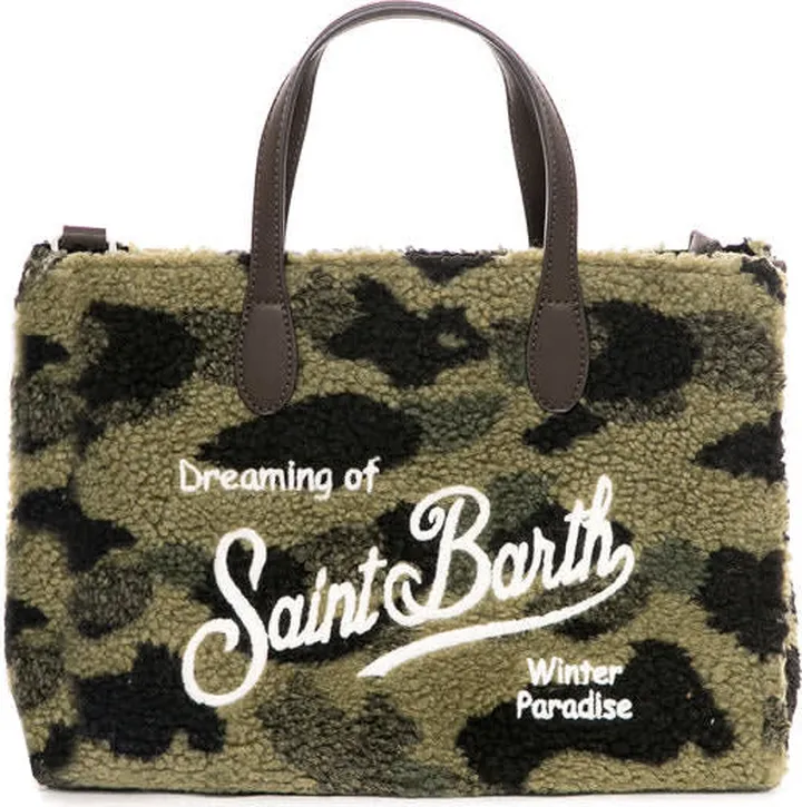 Camouflage Sherpa Fabric Handbag