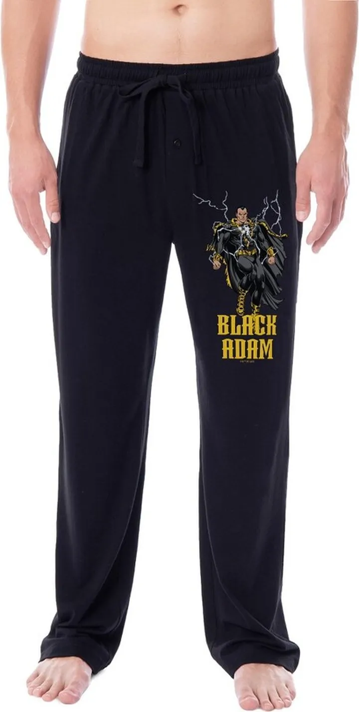 DC Comics Mens' Black Adam Character Classic Sleep Pajama Pants (Large) Black