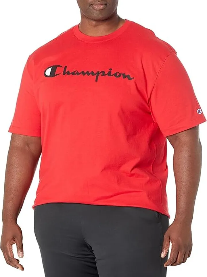 Champion Big Tall Classic Graphic Tee (Scarlet) Men's Clothing