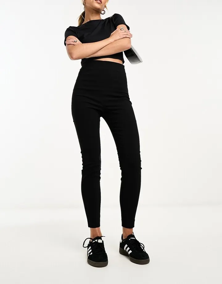 ASOS DESIGN high waist pants skinny fit in black