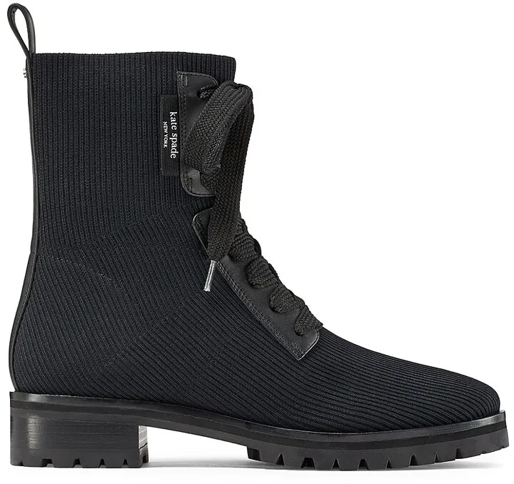 Merigue Rib-Knit Combat Boots