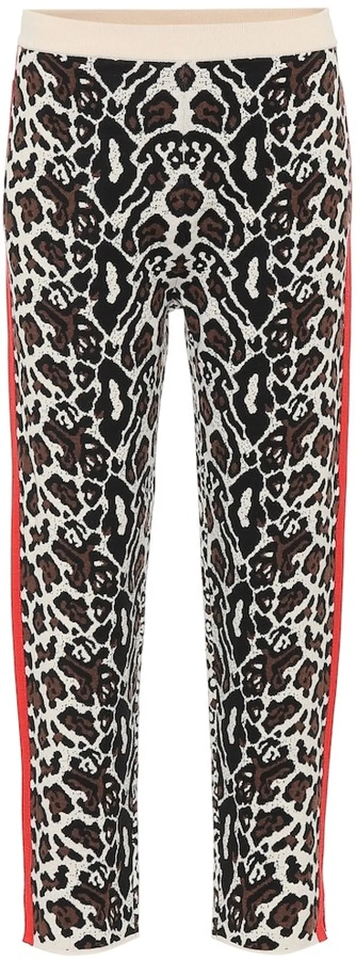 Cropped intarsia knit trackpants