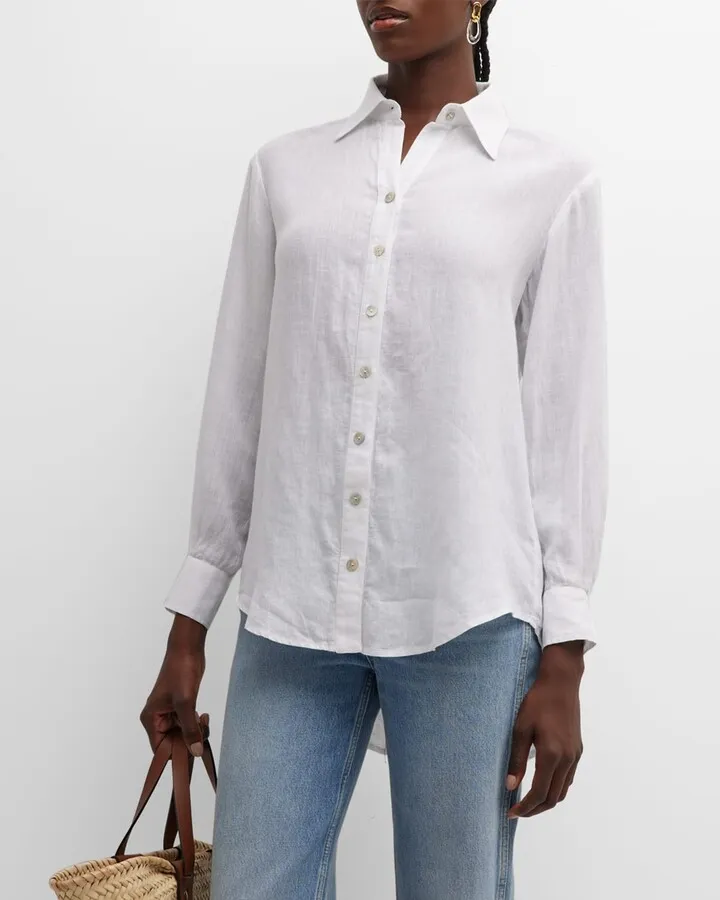 Monica Oversized Linen Boyfriend Shirt