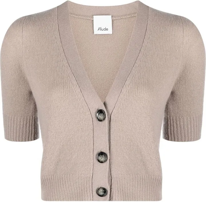 short-sleeve V-neck cardigan