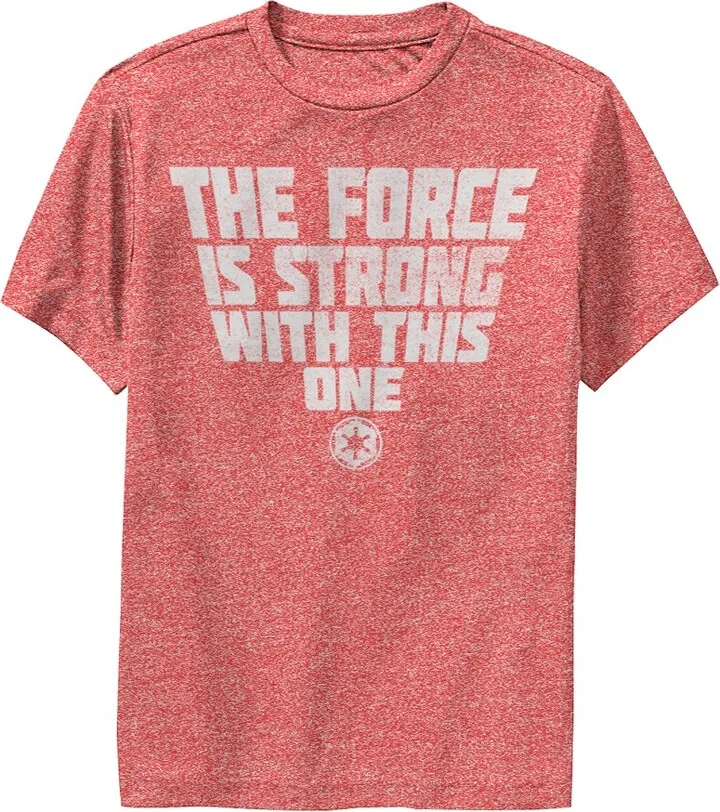 Boy's Star Wars Force is Strong With This One Performance Tee - Red Heather - Medium