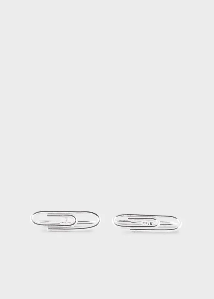 Silver 'Paperclip' Cufflinks