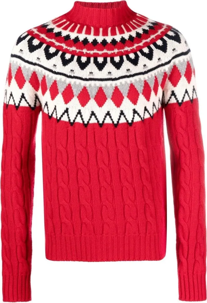Intarsia-Knit Cashmere Jumper