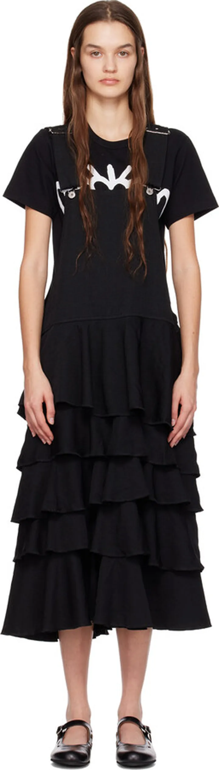 Black Comme des Garçons Black Ruffled Midi Dress