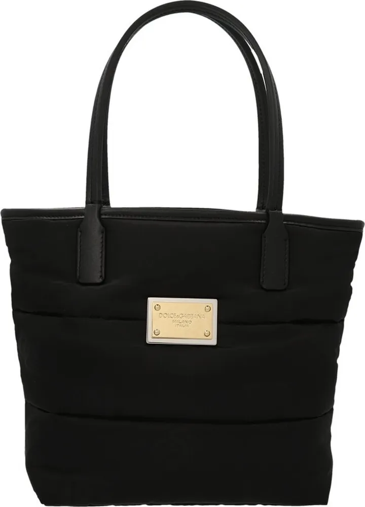 Dolce & Gabbana Logo-Plaque Padded Small Tote Bag