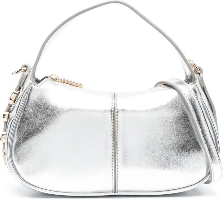 Metallic Logo-Lettered Tote Bag