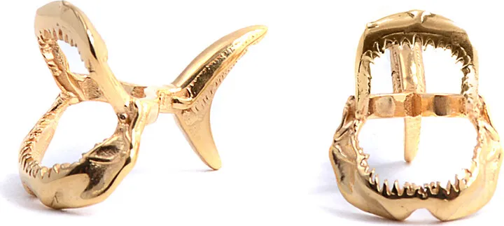 Lee Renee - Shark Jawbone Cufflinks - Gold