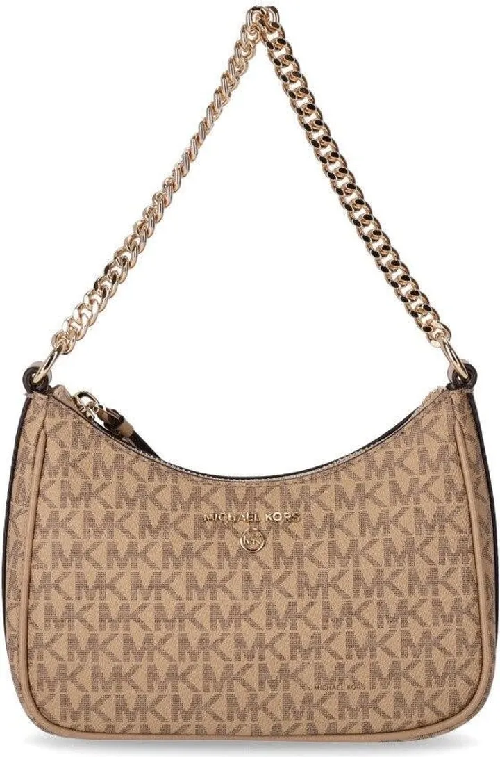 Michael Kors Jet Ste Charm Small Beige Shoulder Bag