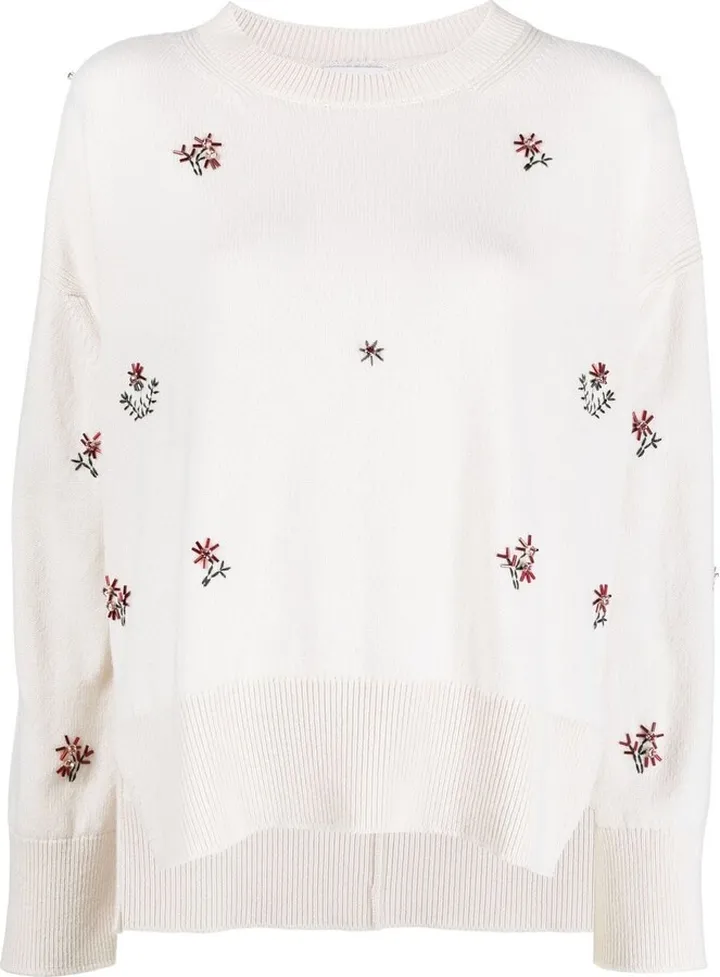 Floral-Embroidered Jumper